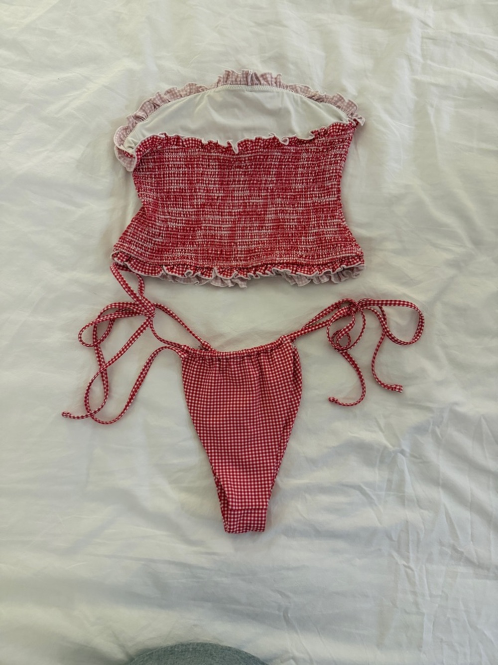 Frankie's Bikinis Ladybug Gingham Biki Set - Picture 2 of 8